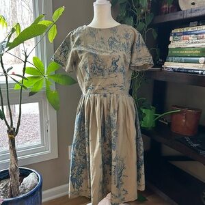 Cottagecore English China Print Dress